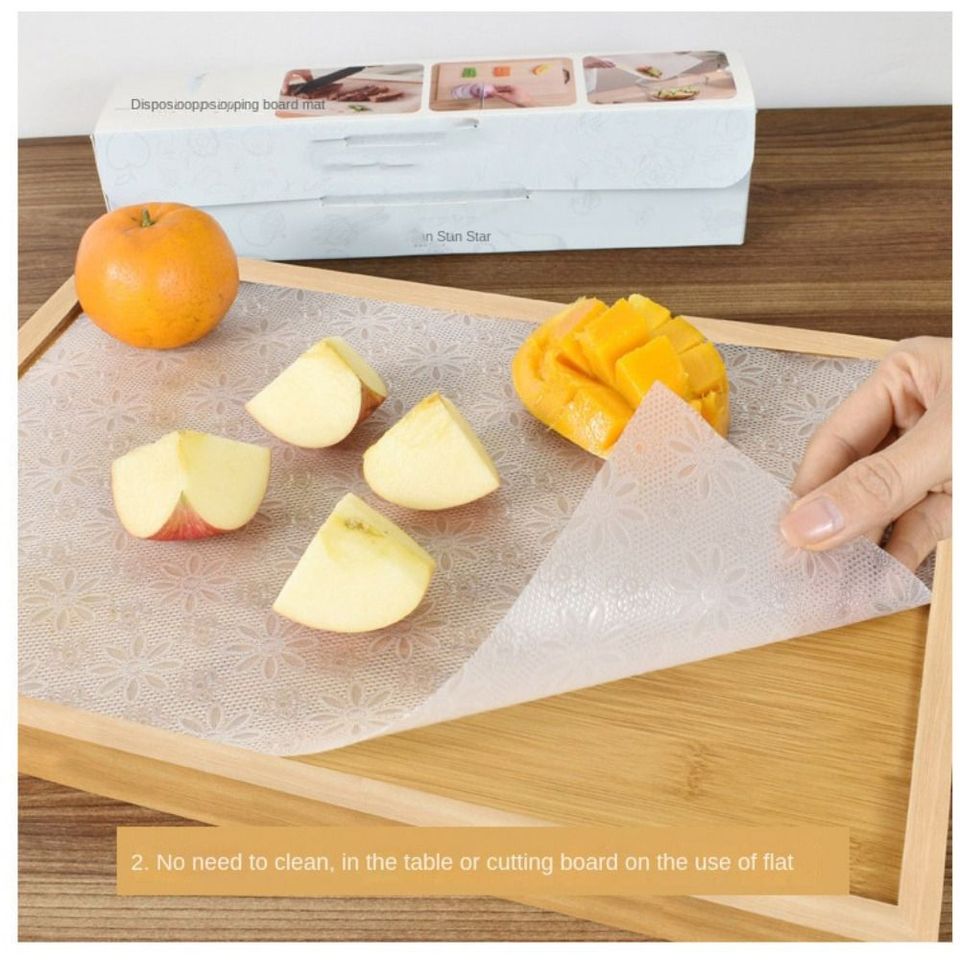  24x300CM Disposable Cutting Board Mat Cuttable Japanese Food Chopping Board Paper Antibacterial/Slip Picnic Fruit Placemat 