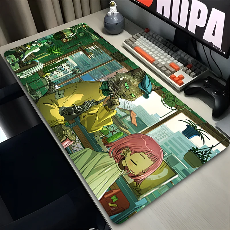

Mouse Pad PC Non Slip Rubber Cute Mousepad Laptop Gamer Cabinet Keyboard Pad Office Computer Gaming Desk Cartoon City Mouse Mat