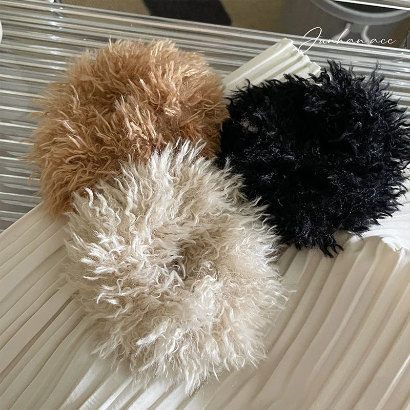 Autumn and winter INS plush wool like high elastic hair loop, sweet and versatile ponytail head loop hair accessories