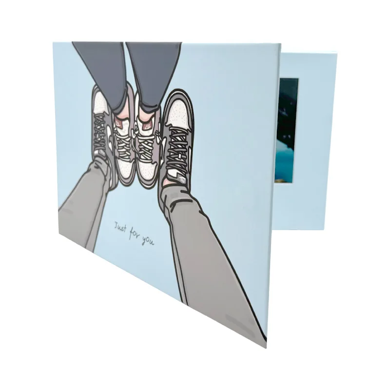 Maßgeschneiderte IPS-Videobroschüre 4.3 Videogrußkarte Postkarte Sprachkarte Musikaufzeichnungsmechanismus