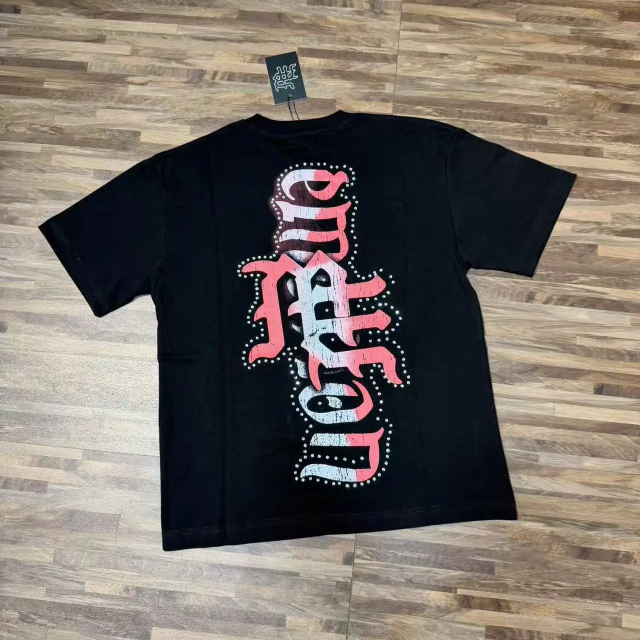 Cupids Angel Printed Mixed Emotion American Trendy Brand Short Sleeve Pure Cotton T-Shirt Street Style Heat Transfer Rhinestone
