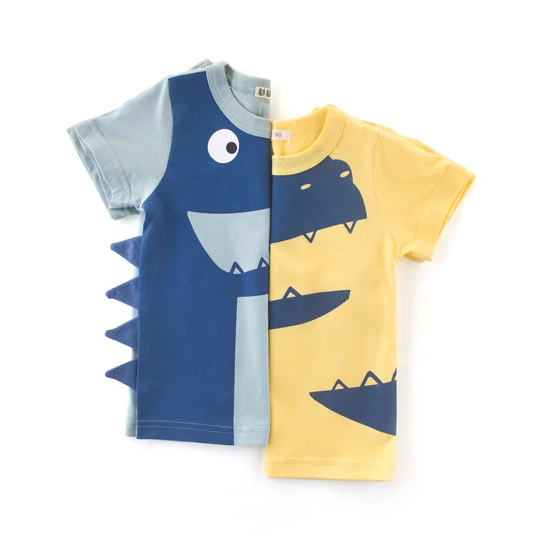 Korean version children's clothing summer children's short sleeved T-shirt dinosaur baby boy clothing