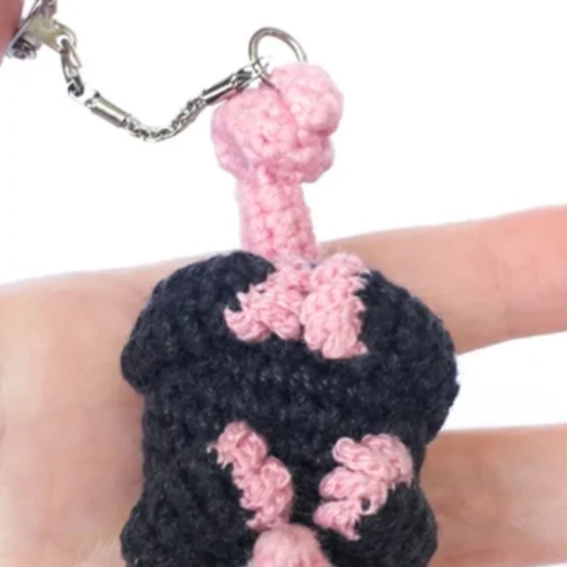 Handmade knitting Skyrim Hip Hop Funny mouse Steel Keyring Car Key Chains For Girls Gifts Creative School Bag Keychain