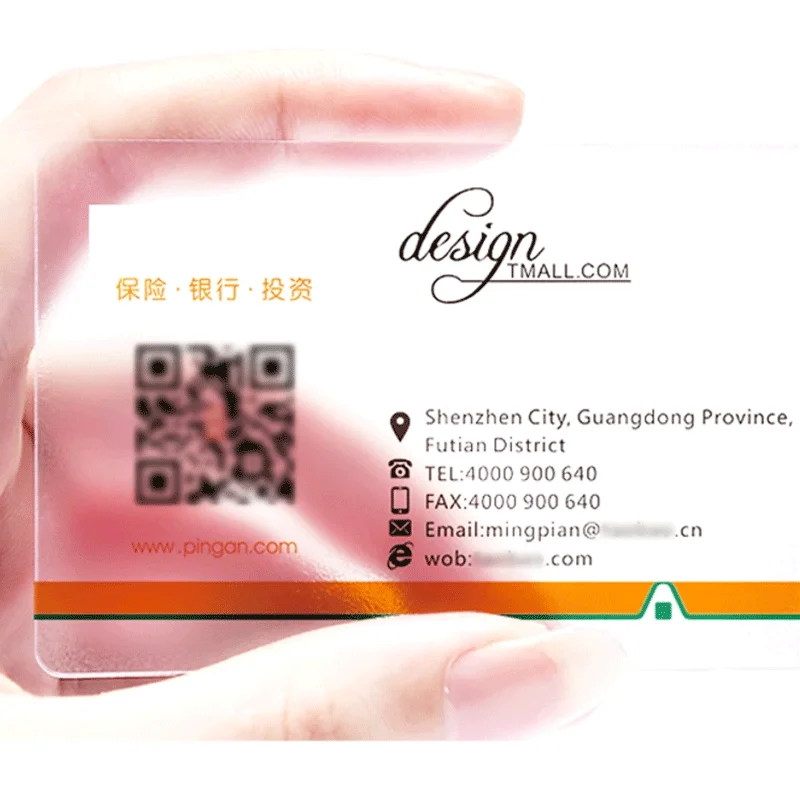 Custom Business Cards Print Transparent PVC Card