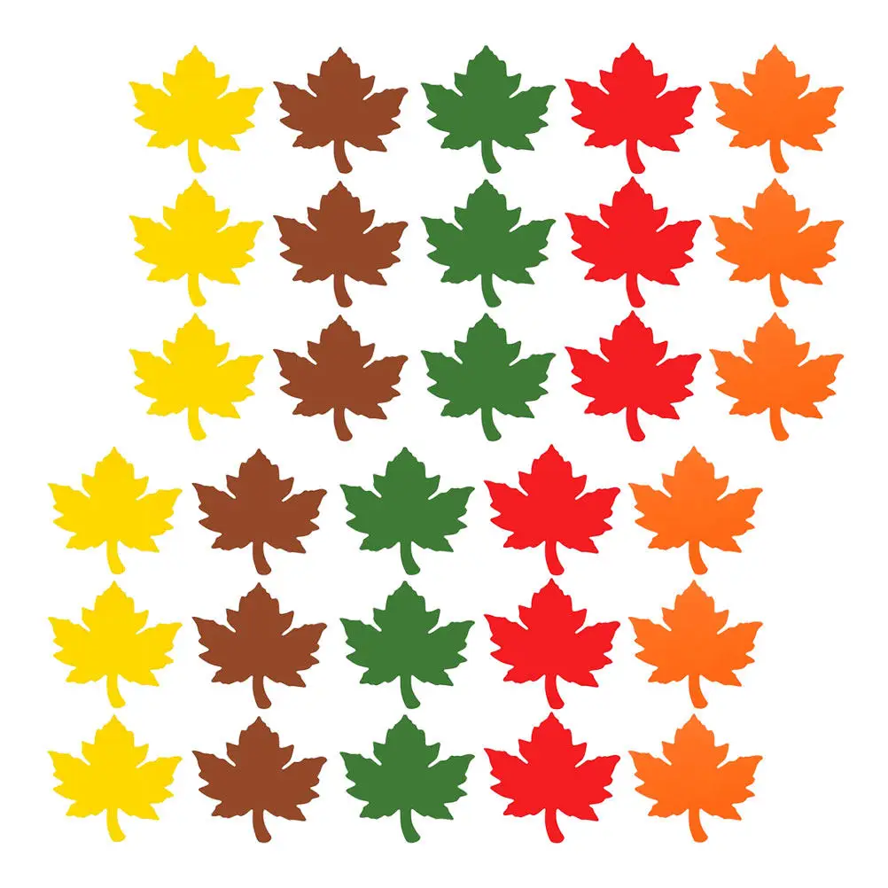 60pcs Fall Maple Leaf Cutouts, Thick Cardstock Autumn Leaves for Thanksgiving Bulletin Board & Classroom Decor