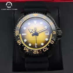 42mm Men's Business Automatic Mechanical Watch Black Water Resistant Case NH35 Movement Ceramic Bezel Men's Clock Watch