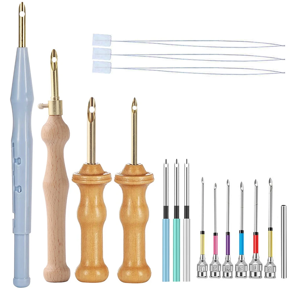 Embroidery Punch Needle Kit Adjustable Magic Punch Needle Poke Pens for Embroidery Diy Knitting Stitching Cross Stitch Sewing