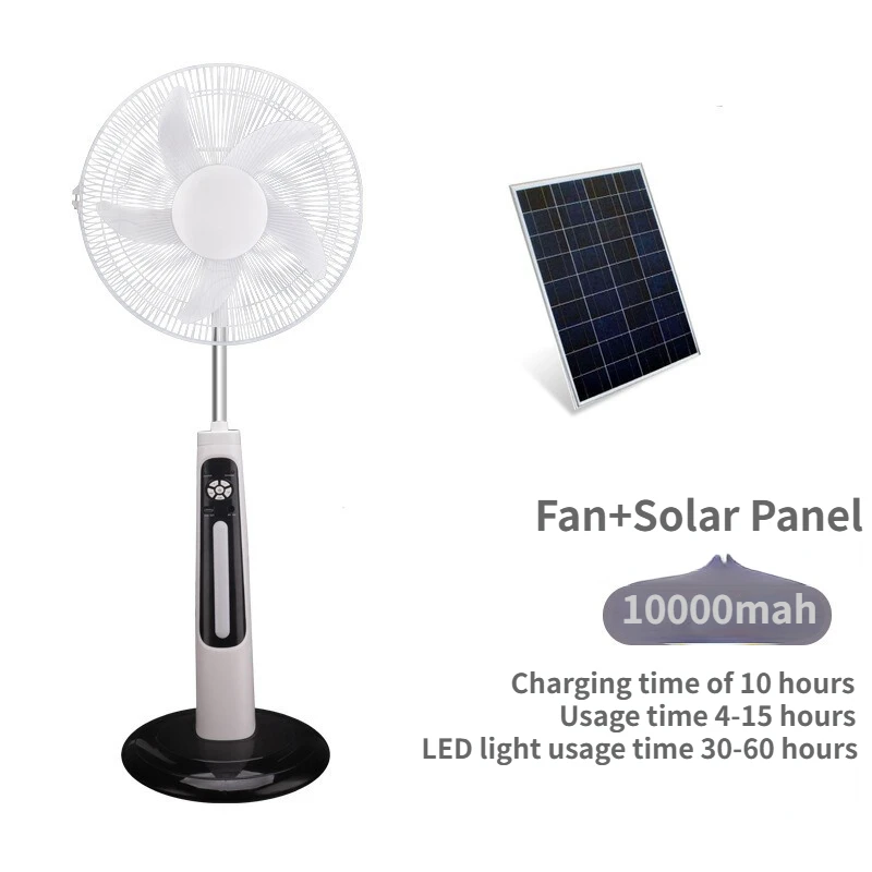 16 inch Battery Operated Solar Fan Home or Outdoor Dual-use Portable Fan Battery Can Running 4-15 Hour with USB Output For Phone