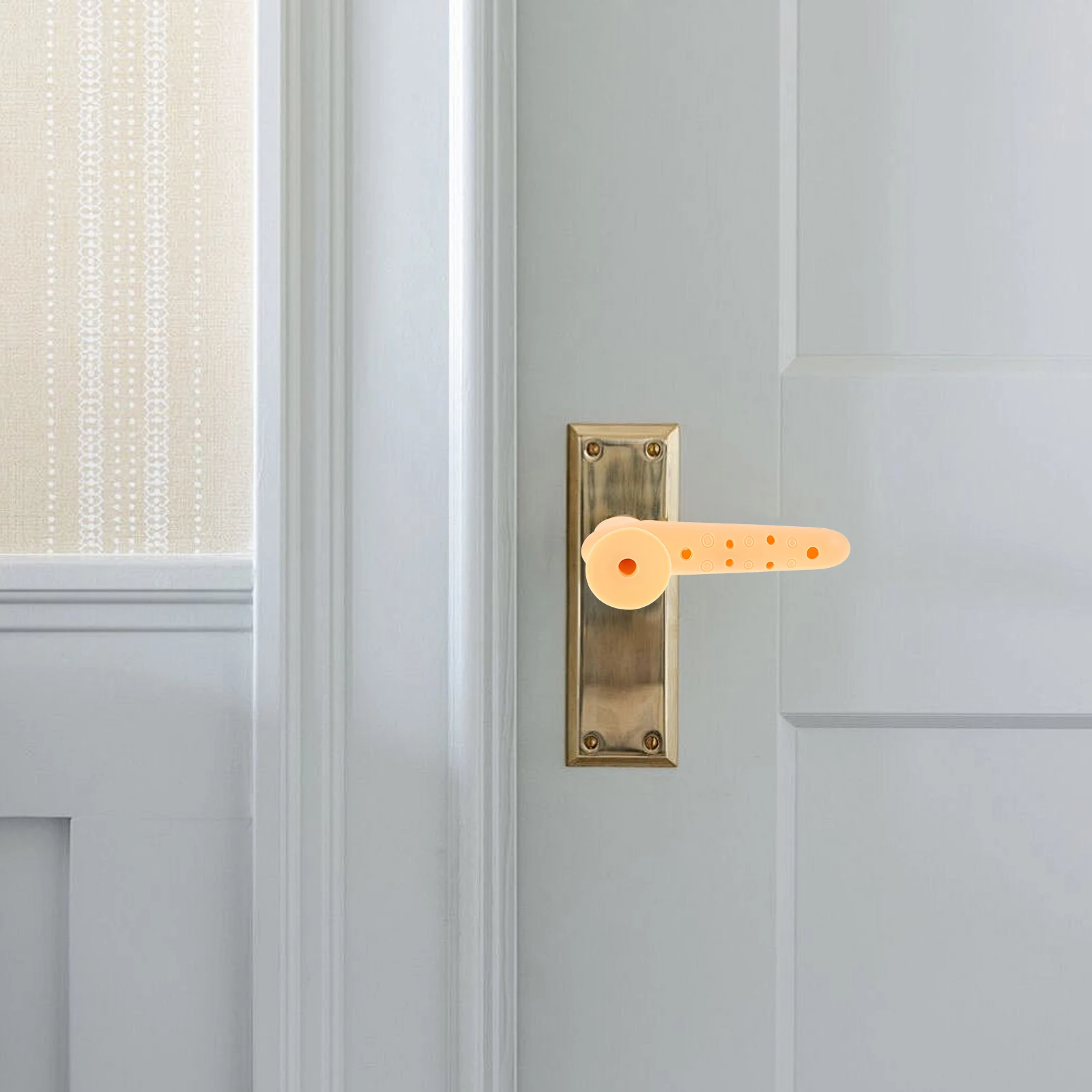 

2pcs Door Handle Covers Anti-Collision Soft Tpr Reusable Protectors No-Drill Easy Install Home Office Sleeve For Door Knobs