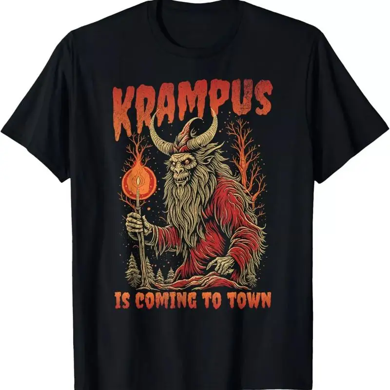 Christmas Krampus Is Coming Hail Santa Funny Xmas Clothing T Shirt