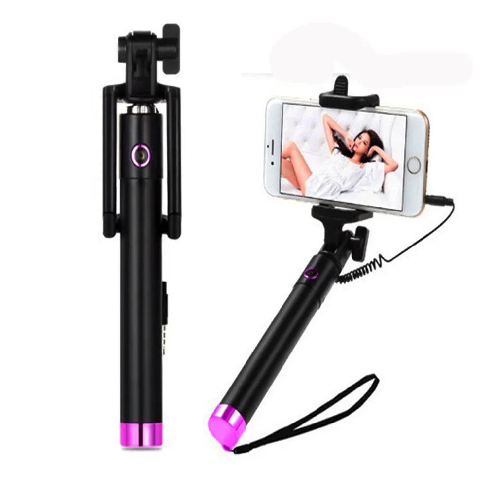 New General Android Extended Selfie Stick Mobile Phone Folding Selfie Stick with Wire Control Integrated Generation 3 Mini Model