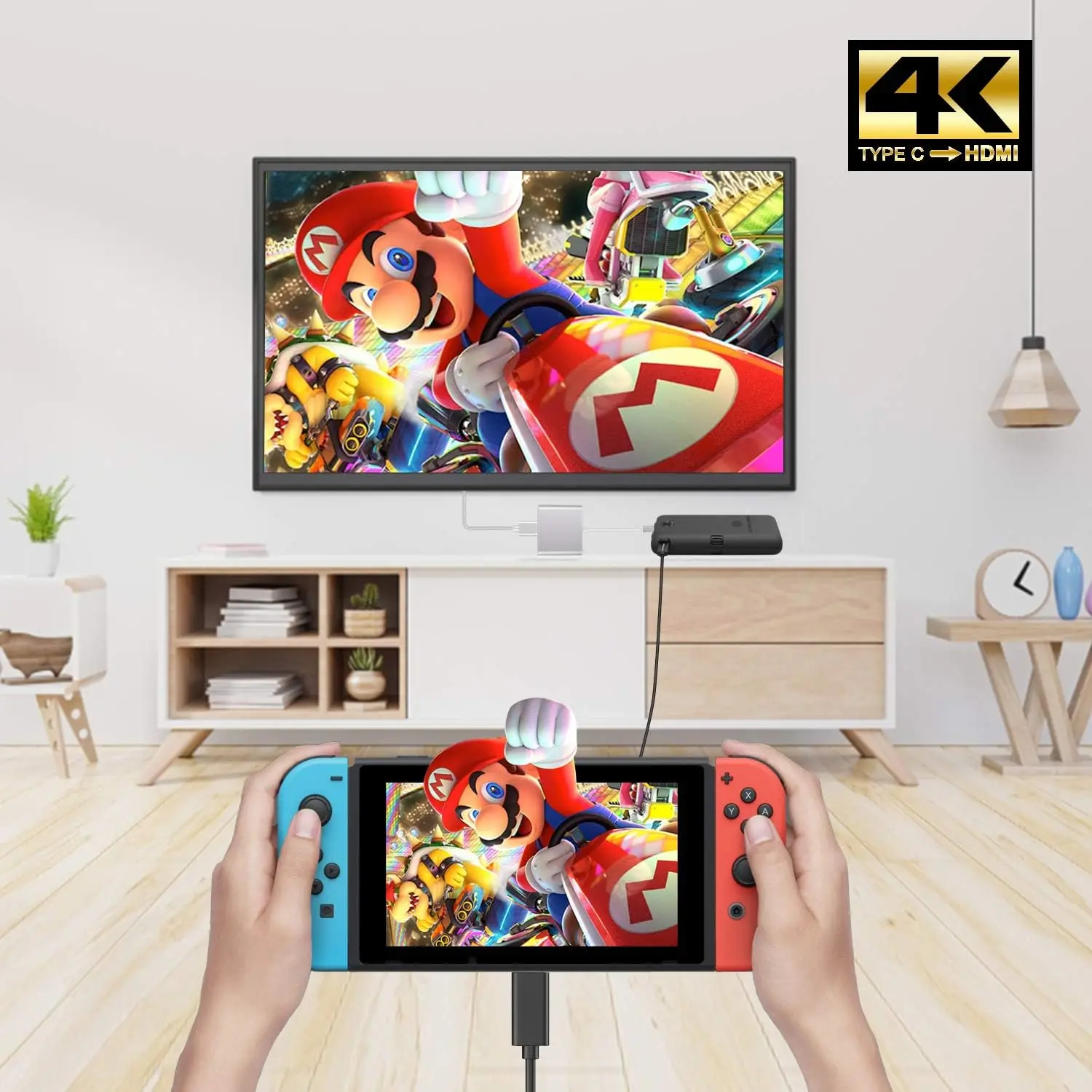 محول USB C إلى HDMI محول USB من النوع C محول AV متعدد المنافذ مع منفذ C مخرج HDMI 4K ومنفذ شحن سريع 3.0