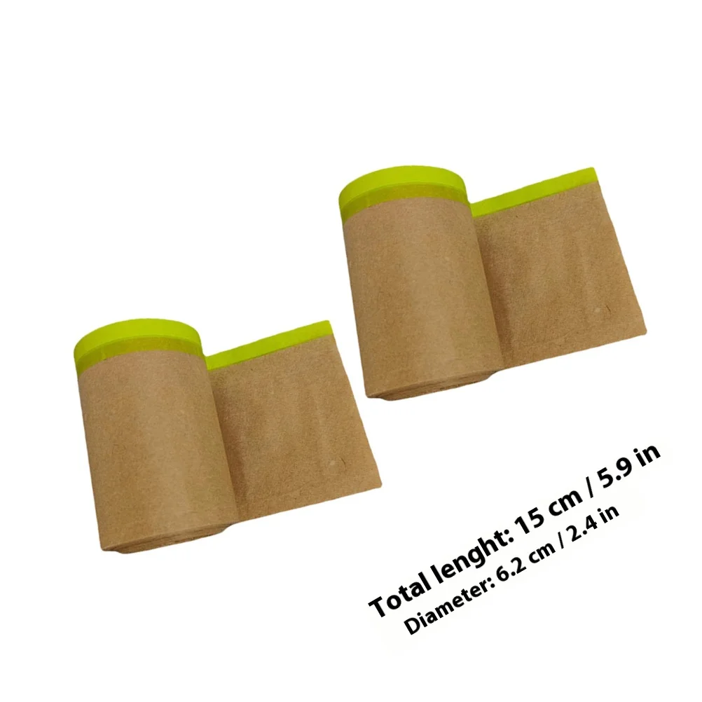 2 rollos de papel de enmascarar de pintura, cubierta protectora Kraft resistente para muebles automotrices, tapicería de suelo, protección de refugio