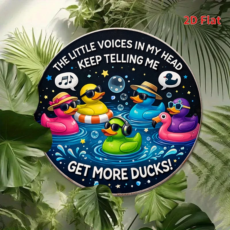 2D Flat, 2D Flat - [2Dflat] 1pc - Fun Duckling Artwork, More Duck Quote Wooden Signs, Bathroom Kids' Room Decor, Gift for Duckli
