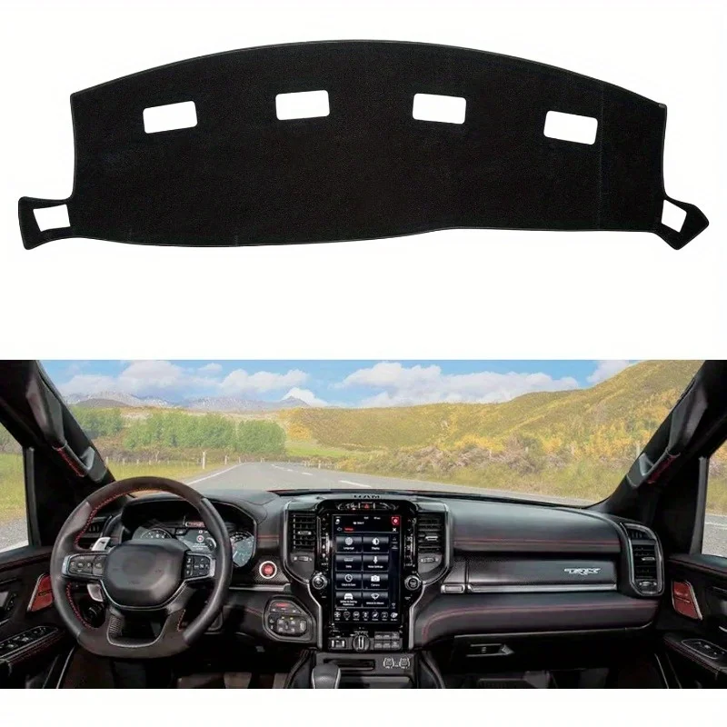 

Dashboard Dash Cover Mat Carpet Compatible for Dodge 02-05 Ram 1500 for Dodge Ram 03-05 2500 3500(BLACK)