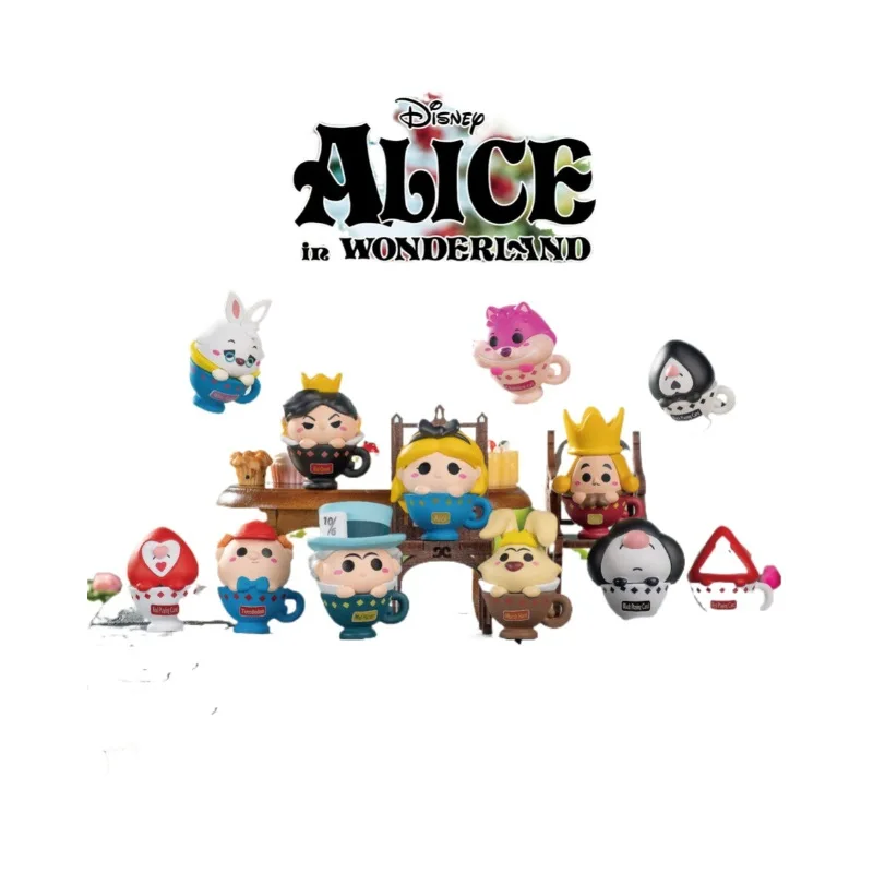 Caja ciega Original de dibujos animados de Disney, figura genuina de Alicia en el país de las Maravillas, Mini figuras de la serie Bean, caja misteriosa, decoración, juguetes, regalos