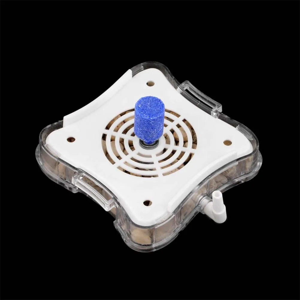 

Pneumatic Biochemical Filter White 8X8X5.5Cm Triple Filtration Sponge Sand Carbon Aquarium Fish Tank Water Biofilter For