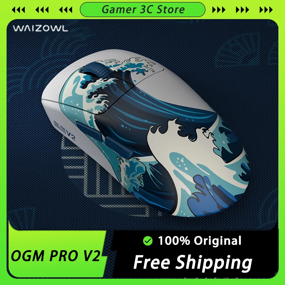 

Waizowl Ogm Pro V2 Mouse Three Mode Lightweight Wireless Mouse Paw3950 8K Polling Rate Game Mouse Mice PC Accessories Customized