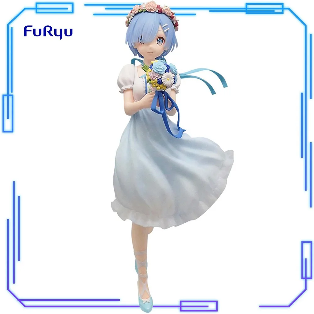 

In Stock FuRyu Original Genuine Re Life A Different World From Zero Trio-Try-iT Figure Rem Bridesmaid 21cm Anime Model Toys Gift