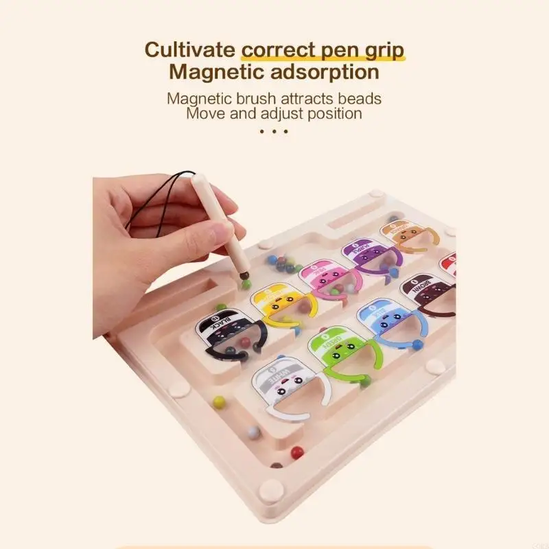 CORB – Puzzle labyrinthe magnétique, jouet des couleurs pour enfants, activité d'apprentissage, cadeau amusant