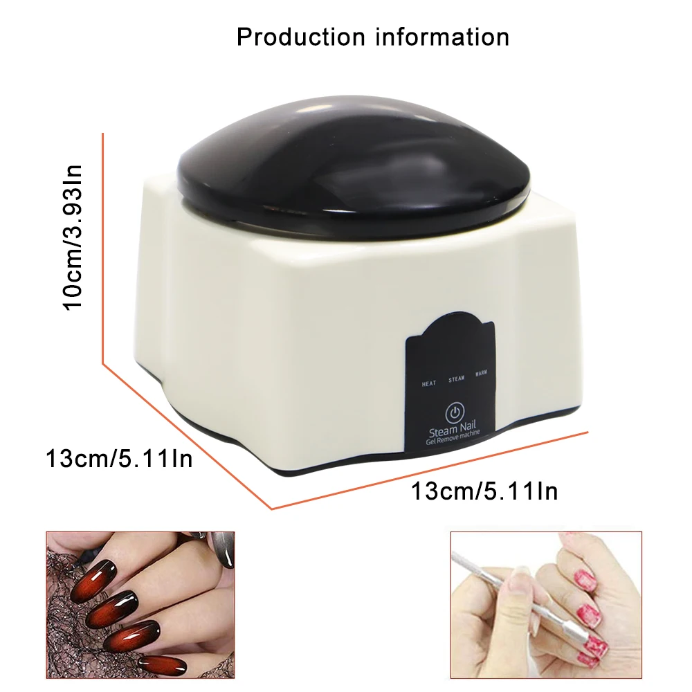 Dissolvant électrique de vernis à ongles, dissolvant de vernis gel à vapeur, outils d'amélioration des ongles, adapté aux salons de manucure et à la maison, 36W