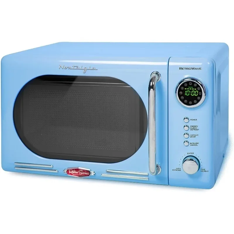 Nostalgia-horno microondas Retro Para encimera, horno grande de 800 vatios, 0,9 cu ft, 12 ajustes de cocina preprogramados