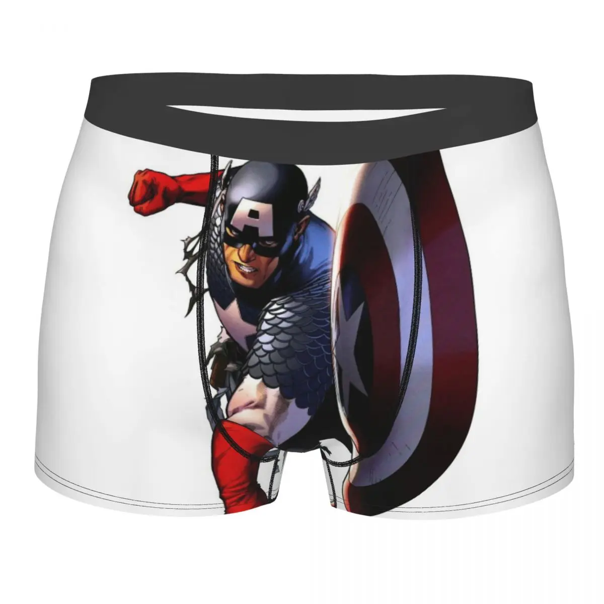 

Custom Captain America Movie Boxer Shorts For Men 3D Printed Underwear Panties Briefs Soft Underpants