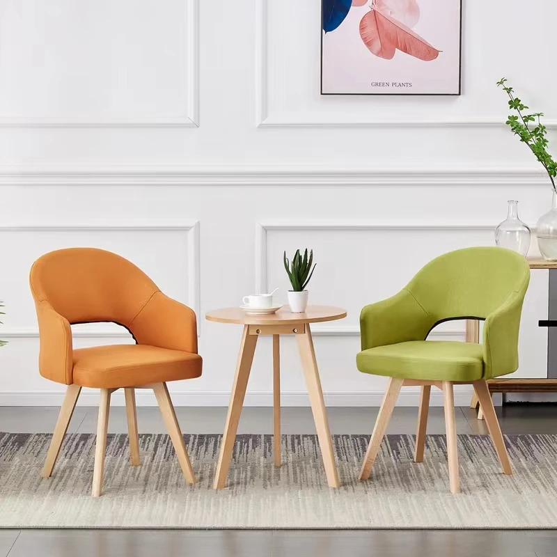 Nordic Solid Wood Dining Chair Household Modern Simple Adult Single Sofa Computer Chair Back Coffee Shop Desk Chair Dropshipping