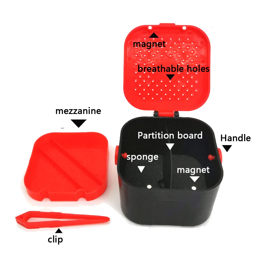

Fishing Equipment Earthworm Lure Box Carp Fishing Tackle Lure Plastic Box Red Earthworm Brand New High Quality
