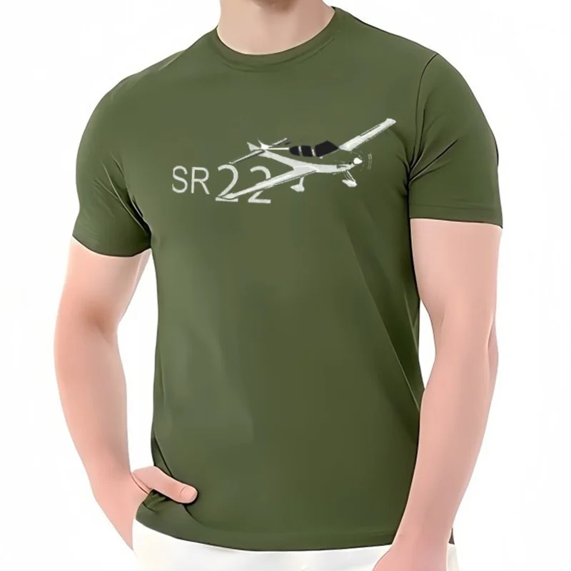 Camiseta esencial Cirrus SR22 para hombre, ropa bonita, camisa de tekstoamiento, манга корта, cuello redondo, ropa de