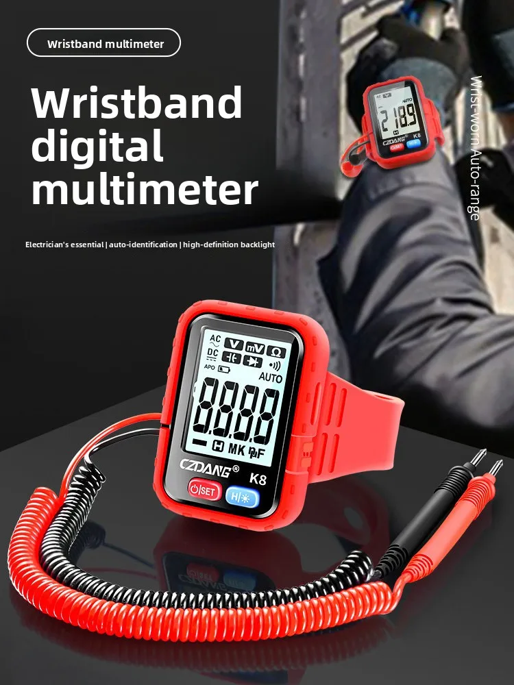 Measurable  Resistance Continuity Mini Style Wearable Wrist Strip Wrist-worn Digital Multimeter