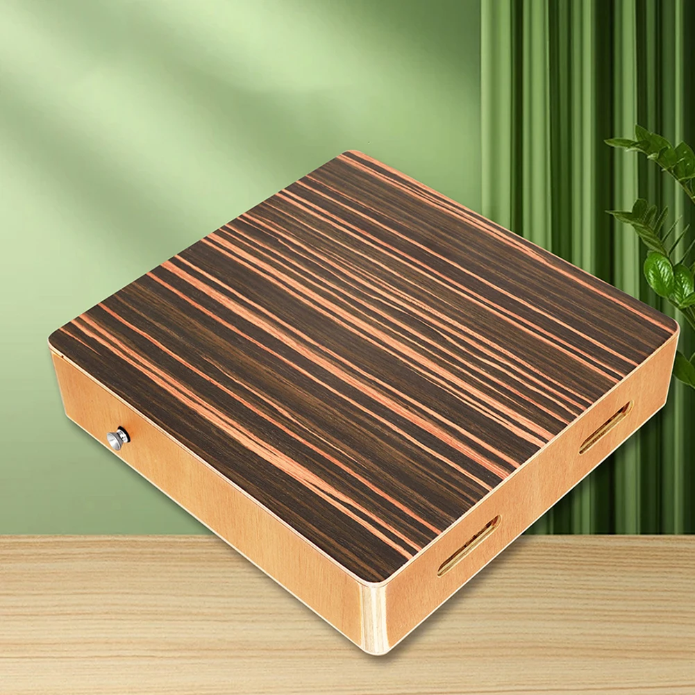 Tambor portátil con sonido ajustable, aplicaciones de instrumentos de percusión de madera, tambor de mano plano, nombre de pieza de madera de alta calidad