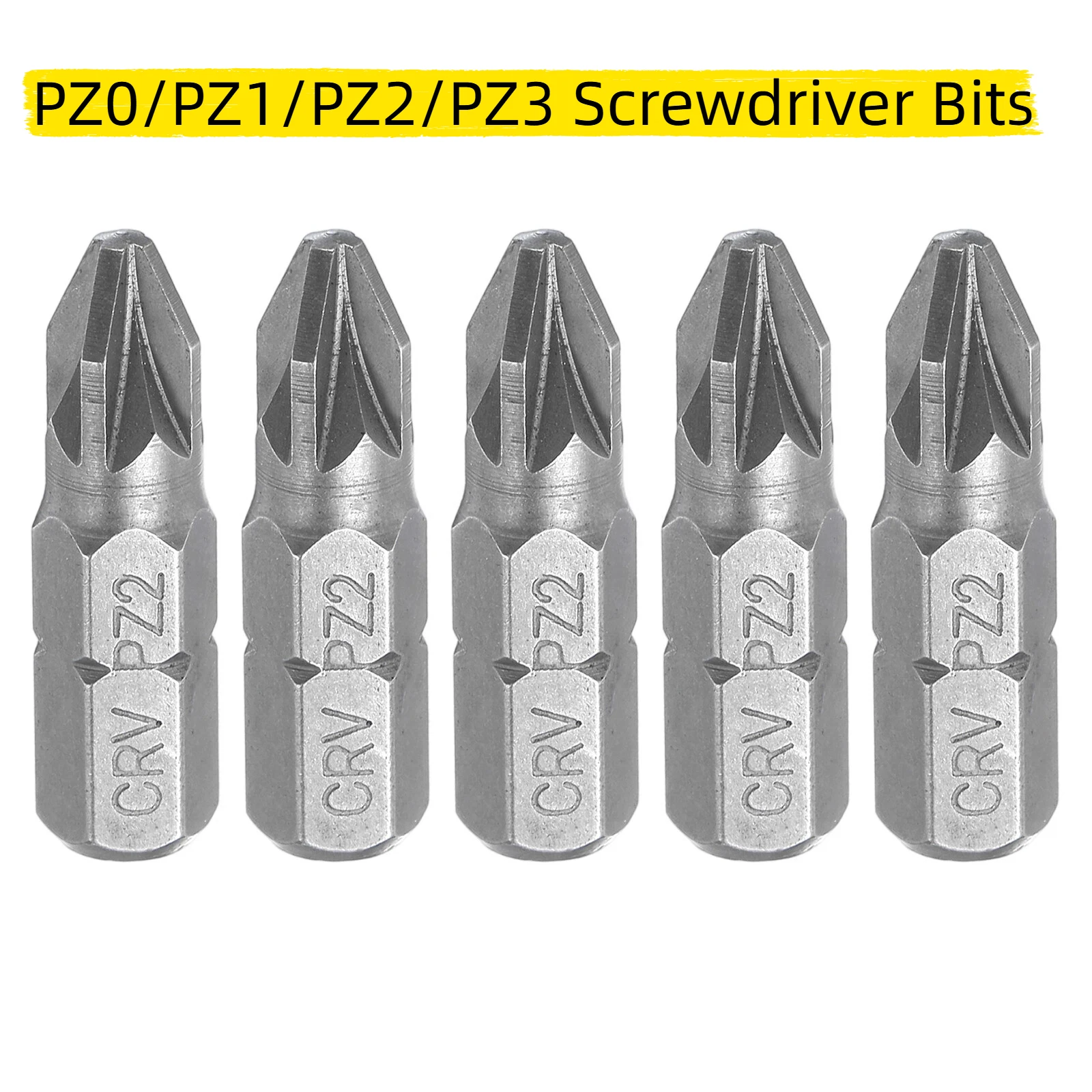 Juego de 2/5/10 Puntas de Destornillador PZ0/PZ1/PZ2/PZ3, Cabeza Hexagonal de 1/4'', Longitud de 1'', Acero CR-V, Puntas Phillips y Planas para Reparaciones
