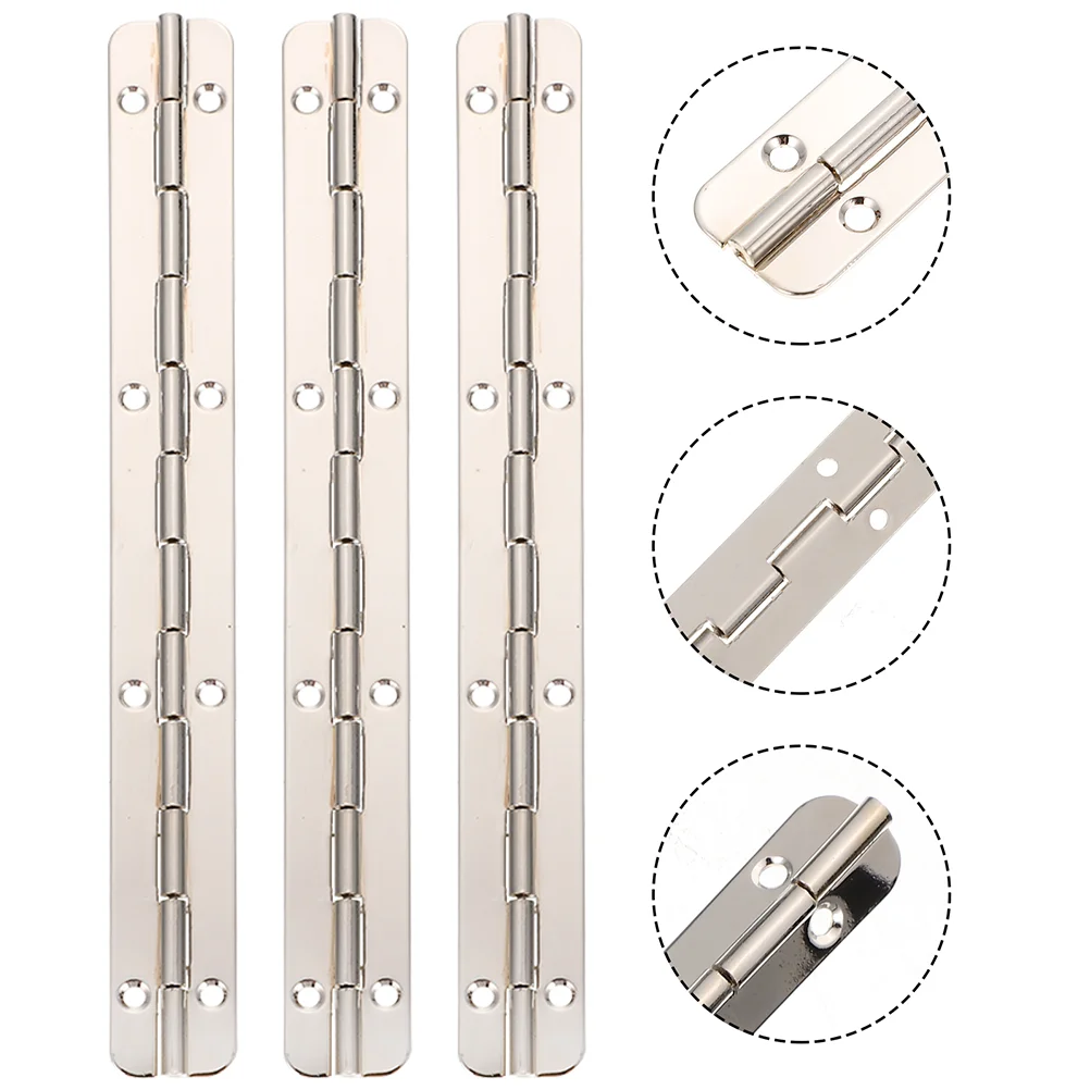 3 Pcs Piano Hinge Hinges for Cabinet Doors Long Heavy Duty Small Table Stainless Steel Butt Chest Continuous