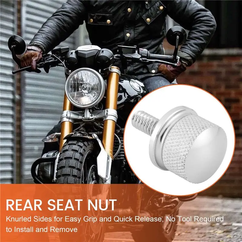 A14F-Chrome Billet Aluminum Seat Bolt Screw Cap For Davidson