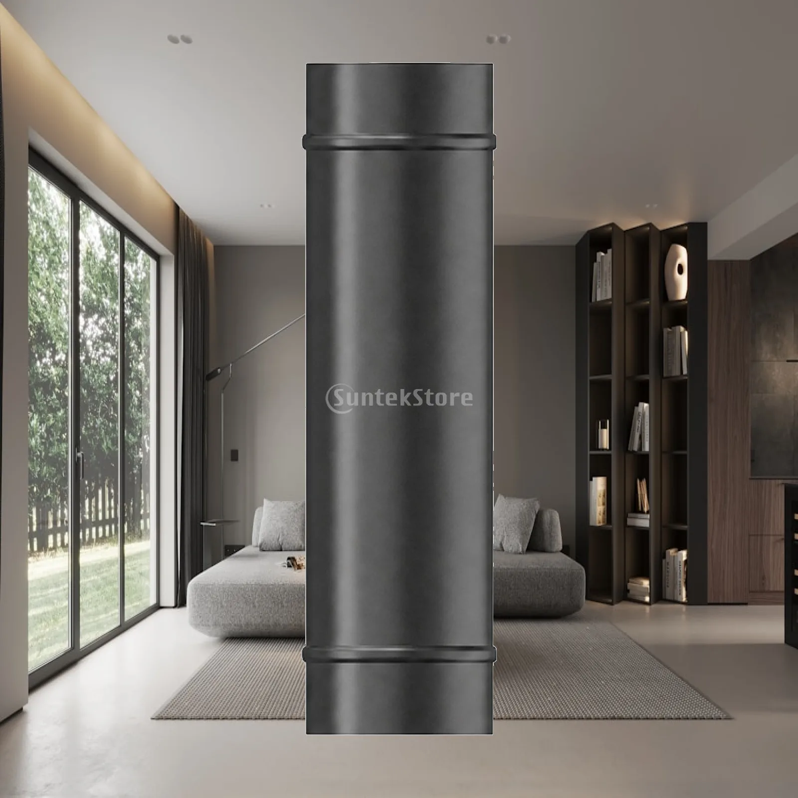 Solid Metal Firewood Stove Heater with Chimney Pipe Included for Sheltered Outdoor Areas and Workshop Warmth