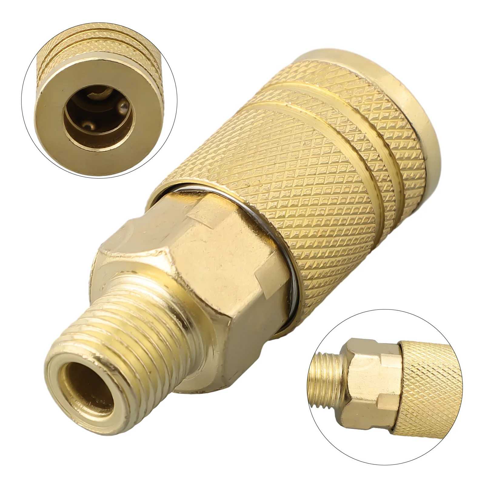 

Quick Connector Pneumatic Fitting US Standard Air Tools Copper Plated Coupling Connector Coupler For Air Compressor