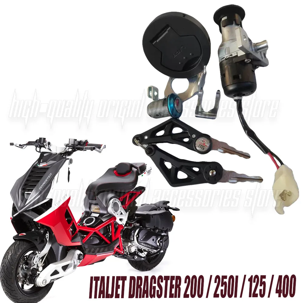 

Original Spare Parts for Italjet Dragster 200 / 250i / 125 / 400 Motorcycle Ignition Switch Seat Fuel Tank Cap Lock Key Set
