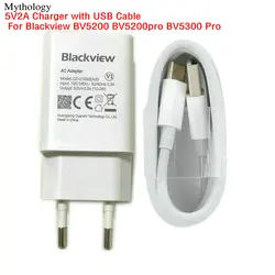 Power Adapter For Blackview BV5200 BV5300 Pro Original Charger 5V2A EU Plug Travel Charging USB Type C Cable