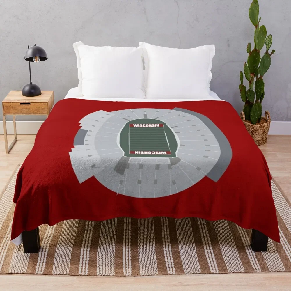 

Camp Randall Stadium, University of Wisconsin, Badgers Football Throw Blanket All Weather Soft Throw Blanket for Sofa