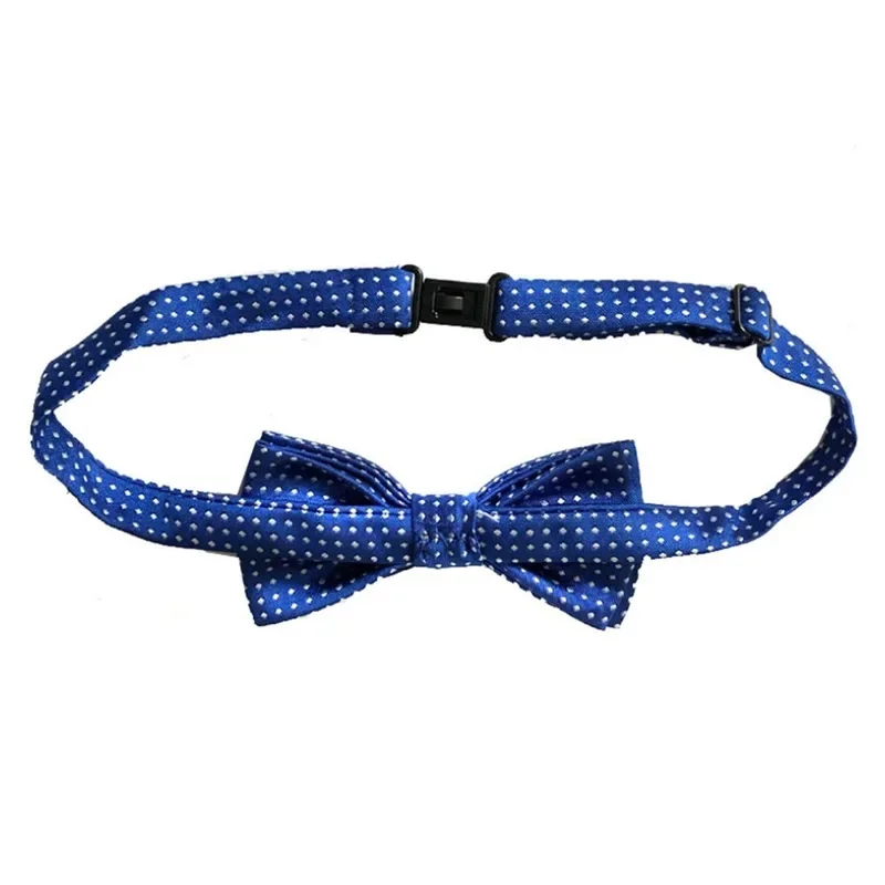 เด็กแฟชั่นอย่างเป็นทางการโพลีเอสเตอร์ Bow Tie เด็กคลาสสิก Dot Bowties ผีเสื้อที่มีสีสันงานแต่งงานสัตว์เลี้ยง Bowtie Tuxedo Baby Ties