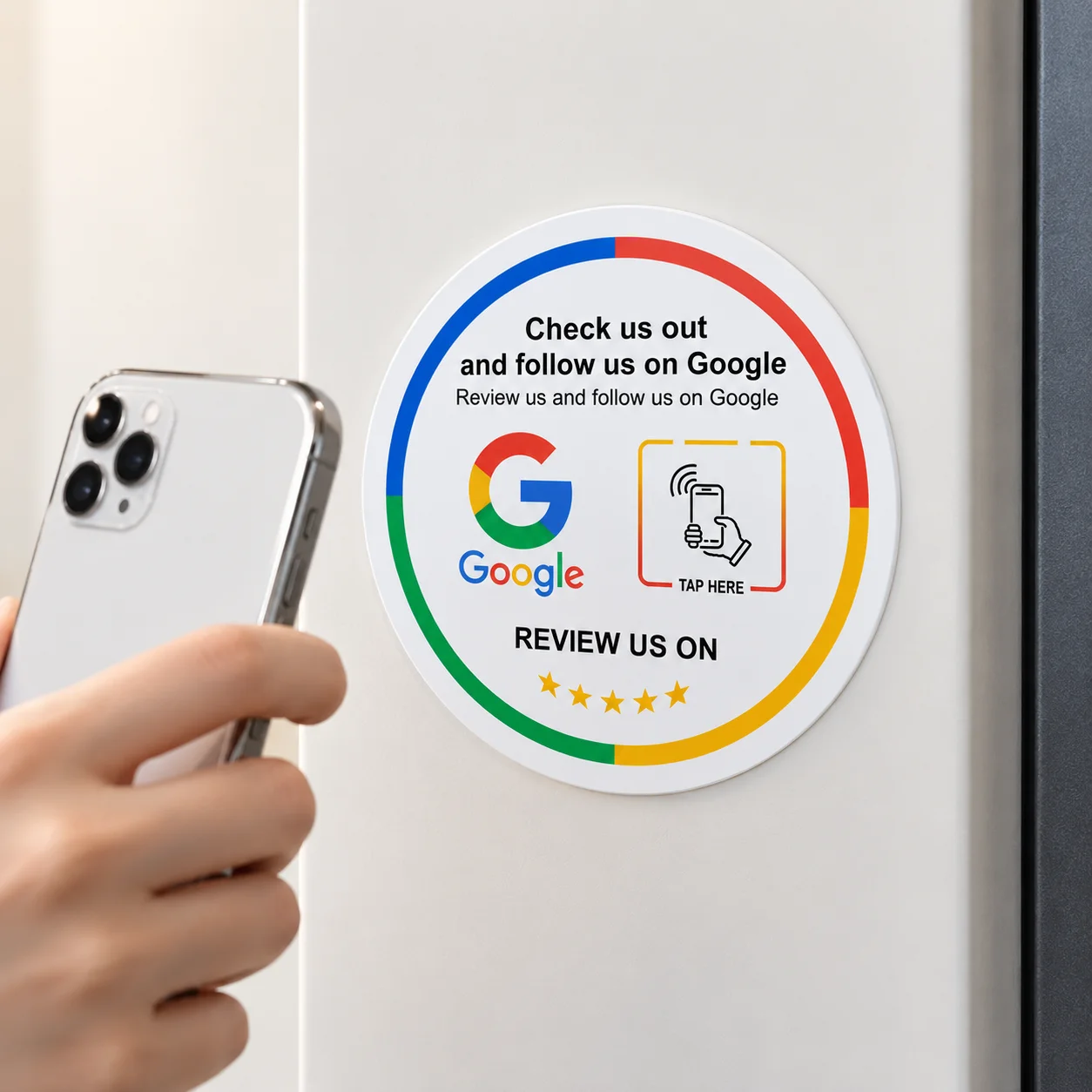 Custom QR Code Google Review Table Sign NFC 215 13.56MHz Programmable Square Acrylic NFC Display Card