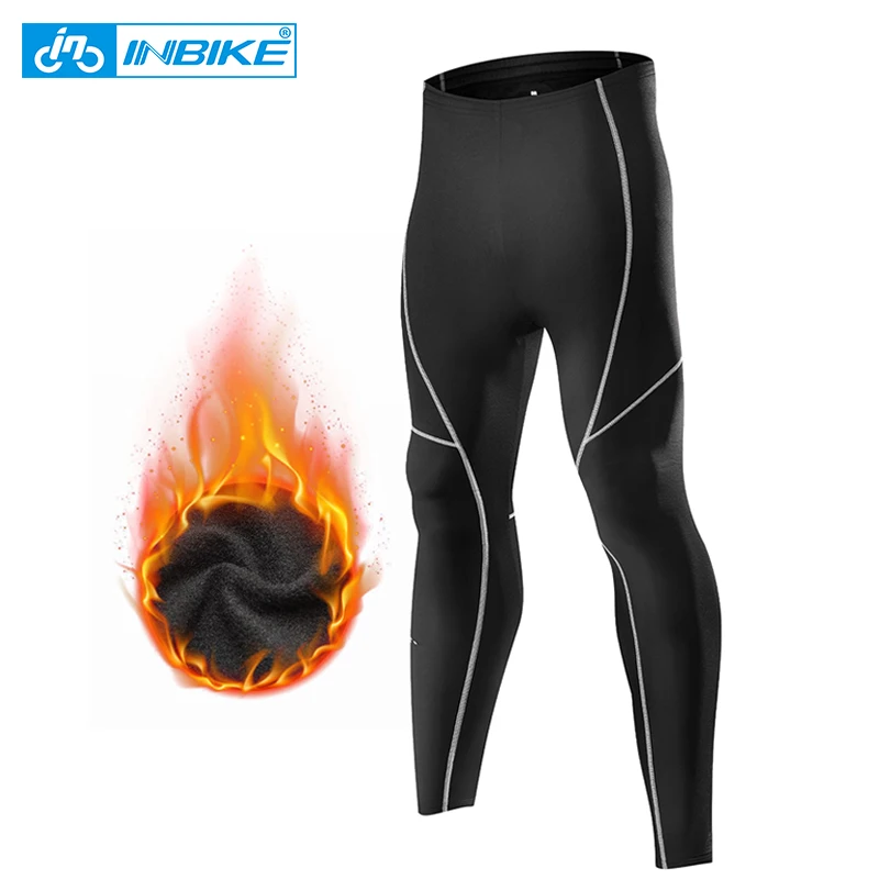 INBIKE Men's Compression Pants Tights Winter Warm Sports Leggings for Running Workout Tights with Pockets Sportswear Clothing