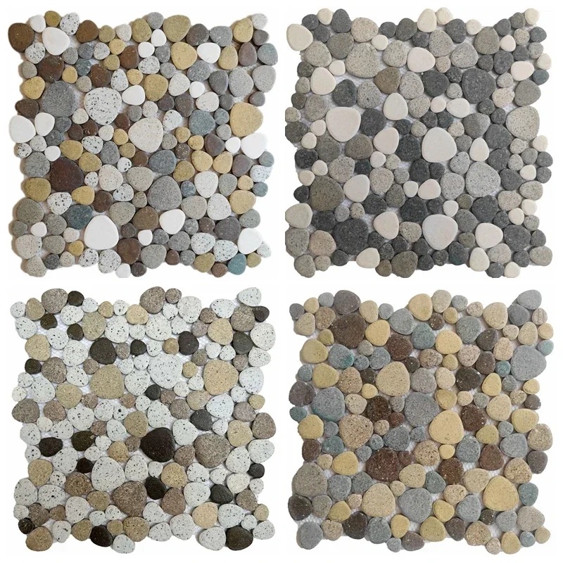 Pebble ceramic mosaic tiles balcony hot spring pool fish pond garden courtyard stone road wear and skid  wall decoration