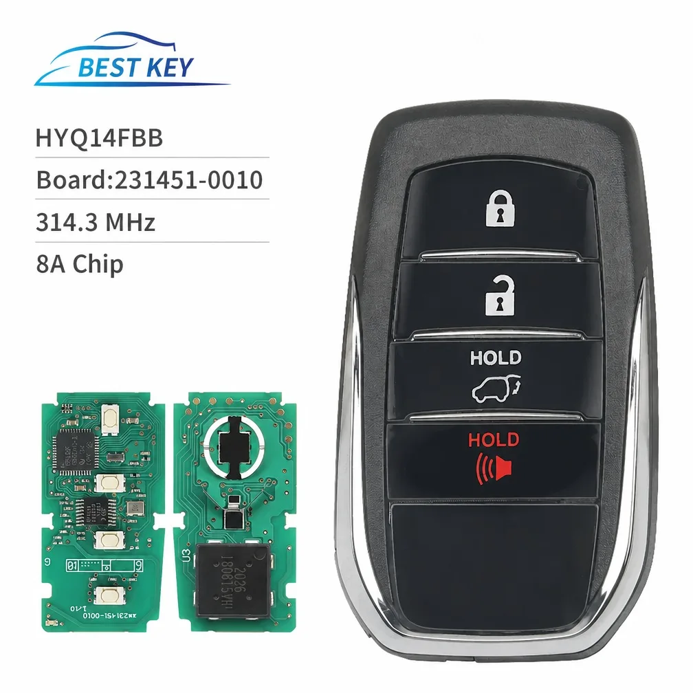314.3MHz Smart Remote Car Key 8A Chip 231451-0010 Board HYQ14FBB for Lexus RX350 RX450H 2016-2020