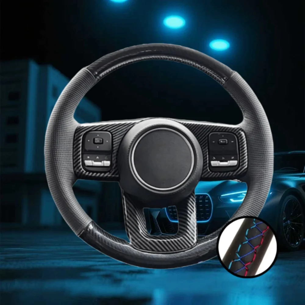Hand-Sewn Microfiber Leather Car Steering Wheel Cover For Tank 300 400 700 500hi4t Car Interior Accessories