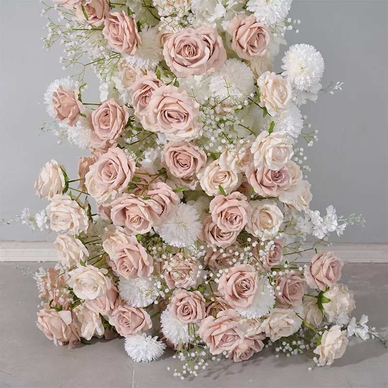 

Uflower Luxury Horn Arch Flower Arrangement Wedding Backdrop Decoration Artificial Rose Flower Row Event Party Decor Floral
