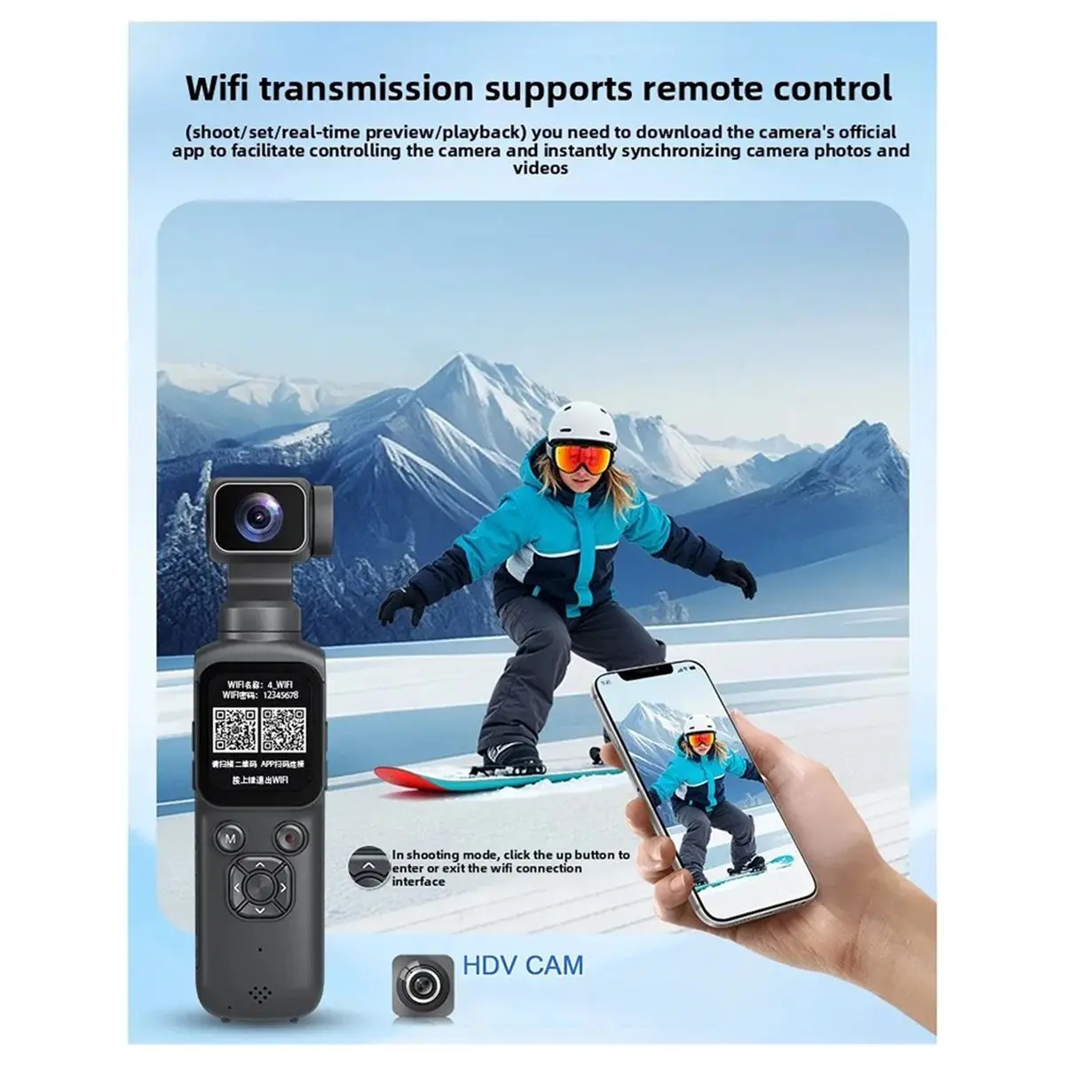 giftnew 4K Pocket 3 Camera with 330° Face Tracking Gimbal Stabilizer 1.72 Inch Touch Screen 64MP with A 32GB Memory Card