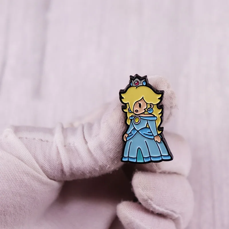 Super Mario Princess Rosalina Enamel Pins Cute Cartoon Brooches Lapel Badge Anime Figure Jewelry Decoration Gift for Kids Friend