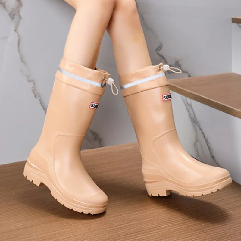 

Women's Rain Boots Fashion Waterproof Shoes for Women High Quality Anti-slip Work Boots Comfor Platform Women Boots botas mujer
